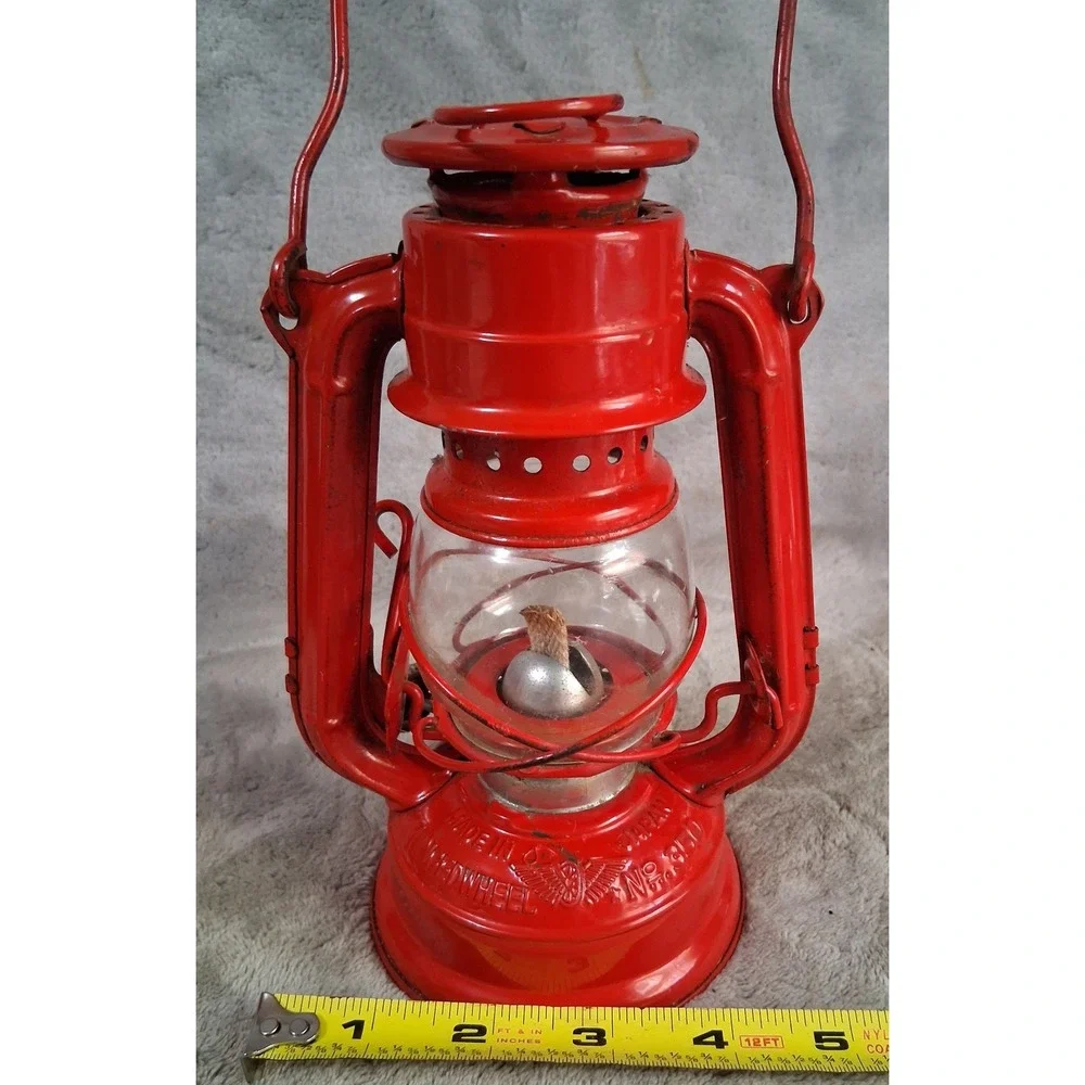 Vintage Winged Wheel No 350 Red Kerosene Lantern Japan Unused‎ Skater Mini Lamp